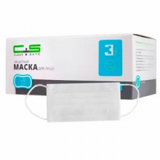Маски медицинские трехслойные одноразовые Clean+Safe, цвет белый, 50 шт/упк, Малайзия