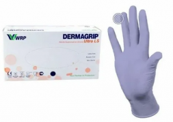 Перчатки нитриловые DERMAGRIP ULTRA LS, медицинские, неопудренные, нестерильные, цвет фиолетовый, 100 пар